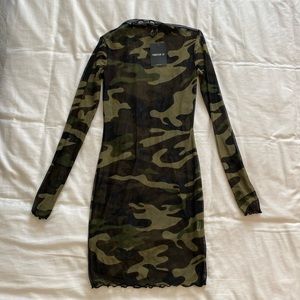 Vintage Forever 21 Mesh Camouflage Dress